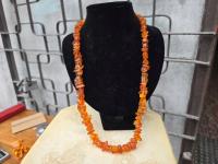 Stary łańcuszek naszyjnik bursztyn