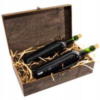 Drewniane opakowanie na wino lub alkohol prezent