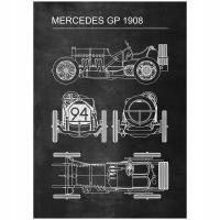 Plakat Mercedes GP 1908 Retro Patent Poster