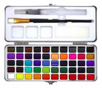 ZESTAW PREMIUM FARB WODNYCH FARBEK AKWARELE 50 KOLORÓW DUŻY WYBÓR