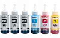 6× TUSZ 664 DO DRUKARKI EPSON ECOTANK ITS L3050 L3060 L3070 L382 L210 L386