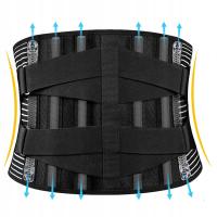 Czarny Pas Kompresyjny Wzmacniający Lędźwie 120cm XXL do Ćwiczeń