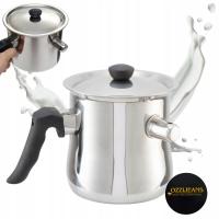 GARNEK DO MLEKA 2L Z GWIZDKIEM GAZ INDUKCJA STALOWY DO GOTOWANIA MLEKA HIT