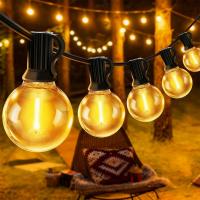 GIRLANDA ŚWIETLNA OGRODOWA 30m Żarówki 50 LED Zewnętrzna Lampki Ogrodowe