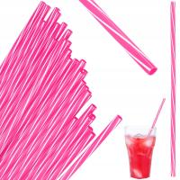 Пластиковые трубочки розовые X50 многоразовые трубочки для коктейлей и напитков