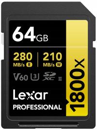 Lexar Pro Karta SD 1800x SDXC U3 (V60) UHS-II 64GB