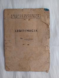 KRAKÓW ZWIĄZEK OGRODNICZY ZIEMI KRAKOWSKIEJ LEGITYMACJA OGRODNICTWO 1945 r.