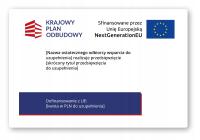 Naklejka KPO Krajowy Plan Odbudowy typ 2, biała folia OPIS 45cm