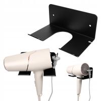 MOCNY UCHWYT ŚCIENNY WIESZAK NA SUSZARKE DO WŁOSÓW METALOWY CZARNY LOFT