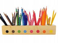 Drewniany sorter, organizer na kredki 8 kolorów