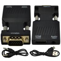 Konwerter HDMI i Jack WireWay WW411014 do VGA czarny