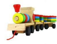 lokomotywa pociąg drewno montessori
