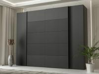 Большой раздвижной шкаф 250 для спальни черный черный и белый 270 см в ширину