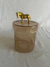 Szklany pojemnik SŁOIK NA DROBIAZGI zapasy lub do ozdabiania z ZEBRĄ 9x10cm