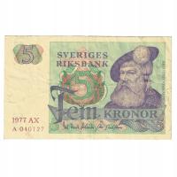 Banknot, Szwecja, 5 Kronor, 1977, KM:51c, VF(30-35