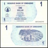 ZIMBABWE, 1 DOLLAR 1.8.2006 Pick 37