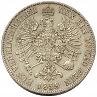 49344. Prusy - 1 vereinsthaler - 1859r. - Ag (18,52g/33mm)