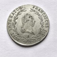 Austria, Franciszek II (I) Habsburg (1804-1835), 20 krajcarów 1818 A, ŁADNY