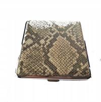 ПОРТСИГАР МЕТАЛЛИЧЕСКИЙ ПОКРЫТ ИСКУССТВЕННЫМ МАТЕРИАЛОМ