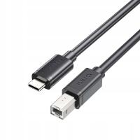 Unitek kabel do drukarki USB C na USB B 2.0 czarny 1m