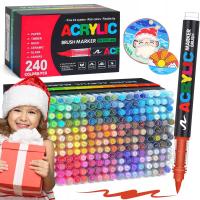 MARKERY AKRYLOWE GUANGNA 240 SZT DO MALOWANIA KAMIENI CERAMIKI PŁÓTNA SZKŁA