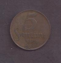 Łotwa - 5 Santimi - 1922 rok