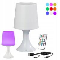 Lampka Nocna LED RGB 26cm z Pilotem Timerem Stylowa Dekoracja 12 Kolorow