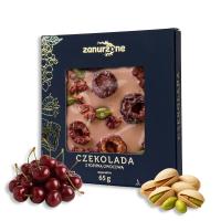 Czekolada Ruby Pistacjowa z Wiśnią Rzemieślnicza z Owocami liofilizowanymi