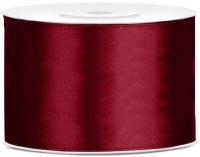 Tasiemka Wstążka Satynowa BORDOWA Dekoracyjna Ozdobna Wesele Ślub 50mm 25m
