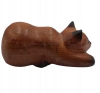 Figurka drewniana kota rzeźbiona ręcznie