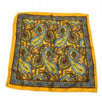 Jedwabna poszetka do garnituru żółta paisley