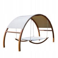 Łóżko ogrodowe leżanka ogrodowa wypoczynek ogrodowy Riposo brąz/kremowe