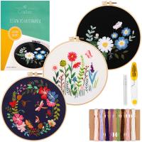 Набор для вышивания, набор для вышивания, СДЕЛАЙ САМ, готовые узоры, 3 шт. мулине канва