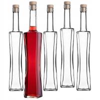 BUTELKA SZKLANA QUADRA 500 ml 0,5L BUTELKI SZKLANE NA NALEWKI 50szt + KOREK