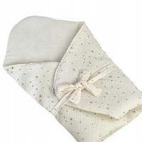 Rożek becik niemowlęcy muślinowy usztywniany z drukowanym wzorem