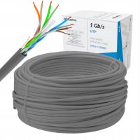 KABEL SIECIOWY LAN UTP LCU 6 50m SKRĘTKA SZARA CCA 250 MHz AWG23 RJ45 KAT