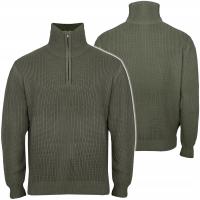 BLUZA MĘSKA SWETER MFH Pullover Troyer Z ZAMKIEM GRUBY I CIEPŁY OLIVE