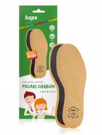 Wkładki do butów dziecięce skórzane antybakteryjne Kaps Pecari Carbon 29-30