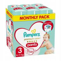 PAMPERS Premium Care Pants pieluchomajtki rozmiar 3 6-11 kg 144 sztuki