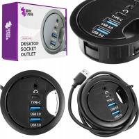 Hub do Biurka 2x USB-A USB-C jack 3,5 mm 5 Gb/s Kabel 1.3m Spacetronik