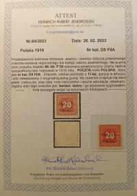 KRAKOWSKIE Fi D5 ** 1919 Atest JENDROSZEK