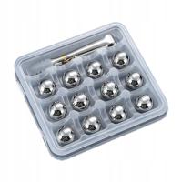 Metalowe kostki sferyczne ze stali nierdzewnej Food Grade kuliste 12 sztuk kulek lodowych