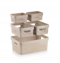 Набор прямоугольных корзин MORENA 5 шт. - Бежевый