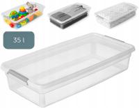 Płaski organizer pod łóżko na kółkach 35L pojemnik na pościel i ubrania