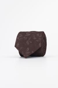 KRAWAT KWIATY BRĄZOWY 222