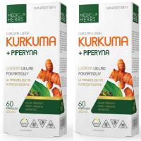 2x Medica Herbs KURKUMA + PIPERYNA 60 kaps Cholesterol Wątroba Odporność