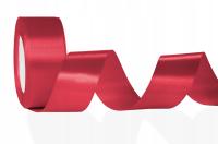 Tasiemka wstążka satynowa czerwona dekoracyjna szer. 40 mm krążek 25 m.