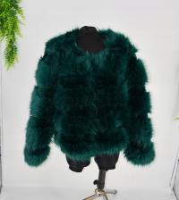 Szmaragdowe sztuczne futro New Look r. 38, zapinane na haftki