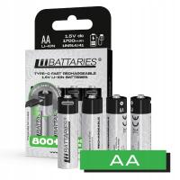 Литий-ионный аккумулятор LIIBATTERIES AA (R6) 1700 мАч 4 шт.