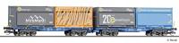 Tillig 15080 - Platforma podkontenerowa InnoWaggon 2x40' z 4 WoodTainer, Ep